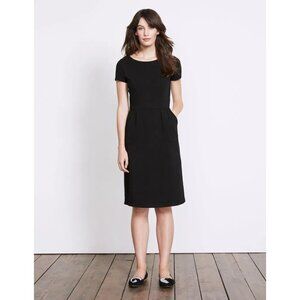 Boden Phoebe Jersey Black Short Sleeve Midi Dress Women Size 16